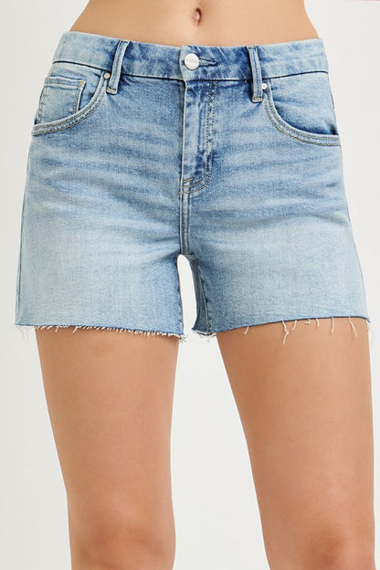 Risen Easygoing Light Wash Denim Shorts
